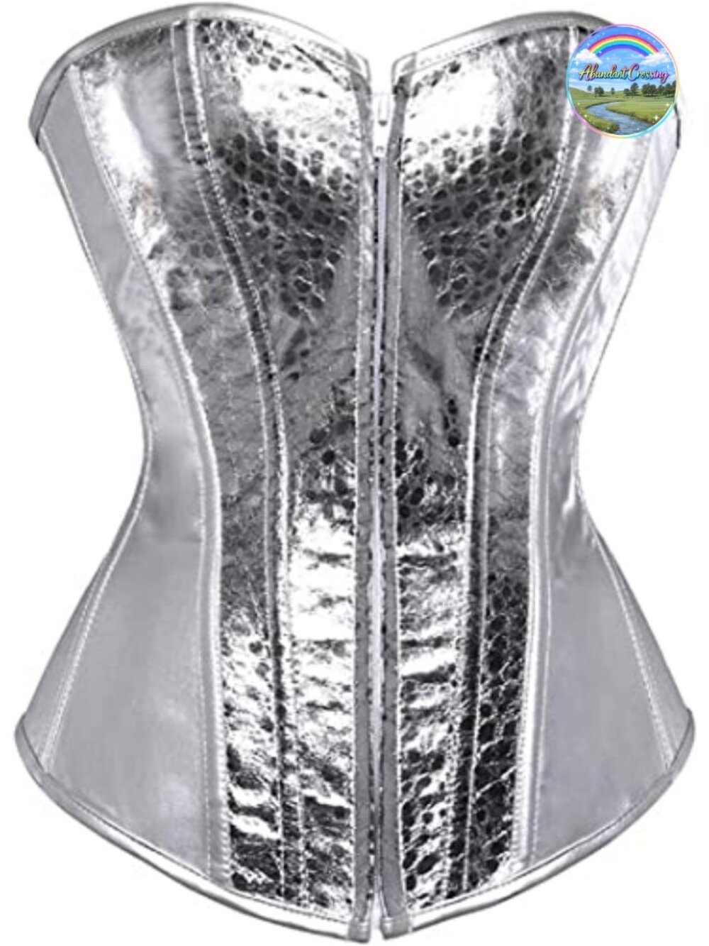Faux Leather Corset Top Steampunk Bustier Zipper Overbust Cosplay Costume